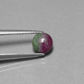 1.14 ct Multicolor Ruby-Zoisite Gemstone, Ruby-Zoisite Gem in Round Cabochon Shape for Sale.