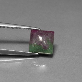 2.33 ct Multicolor Ruby-Zoisite Stone, Natural Ruby-Zoisite in Square Cabochon Shape for Sale