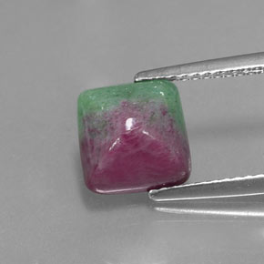 3.22 ct Multicolor Ruby-Zoisite Gemstone, Ruby-Zoisite Gem in Baguette Cabochon Shape for Sale.