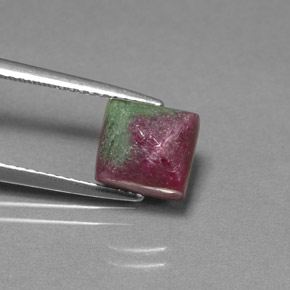 4.47 ct Multicolor Ruby-Zoisite Stone, Natural Ruby-Zoisite in Baguette Cabochon Shape for Sale