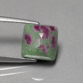 4.04 ct Multicolor Ruby-Zoisite Stone, Natural Ruby-Zoisite in Square Cabochon Shape for Sale