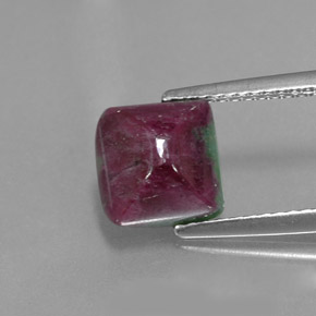 3.39 ct Multicolor Ruby-Zoisite Gemstone, Ruby-Zoisite Gem in Square Cabochon Shape for Sale.