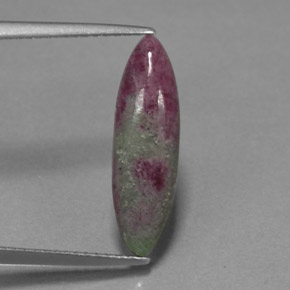 3.22 ct Multicolor Ruby-Zoisite Gemstone, Ruby-Zoisite Gem in Marquise Cabochon Shape for Sale.