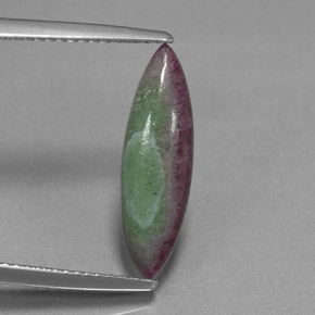 2.59 ct Multicolor Ruby-Zoisite Gemstone, Ruby-Zoisite Gem in Marquise Cabochon Shape for Sale.