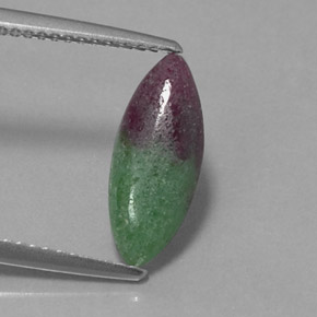 2.11 ct Multicolor Ruby-Zoisite Stone, Natural Ruby-Zoisite in Marquise Cabochon Shape for Sale