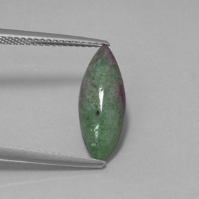 2.95 ct Multicolor Ruby-Zoisite Gemstone, Ruby-Zoisite Gem in Marquise Cabochon Shape for Sale.