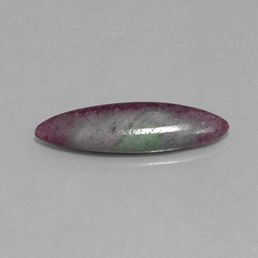3.59 ct Multicolor Ruby-Zoisite Gemstone, Ruby-Zoisite Gem in Marquise Cabochon Shape for Sale.