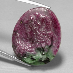 Ruby-Zoisite Gemstone in 27.4 x 24 mm Size for Sale, Ruby-Zoisite Stone in Multicolor Color