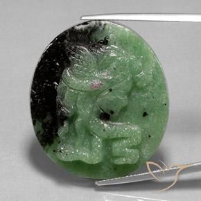 48.13 ct Carved Ruby-Zoisite, 32.2 x 28.3 mm From Tanzania, Photo A
