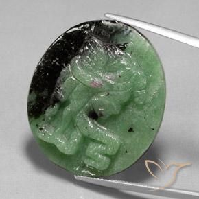 Ruby-Zoisite Gemstone in 32.2 x 28.3 mm Size for Sale, Ruby-Zoisite Stone in Multicolor Color
