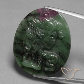 Ruby-Zoisite Gemstone in 30.5 x 26.2 mm Size for Sale, Ruby-Zoisite Stone in Multicolor Color