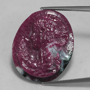 Ruby-Zoisite Gemstone in 25.1 x 20.6 mm Size for Sale, Ruby-Zoisite Stone in Multicolor Color