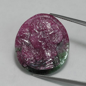 Ruby-Zoisite Gemstone in 28.9 x 23.4 mm Size for Sale, Ruby-Zoisite Stone in Multicolor Color