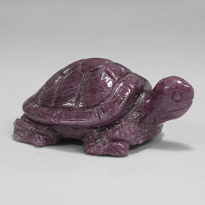 131.95 ct Multicolor Ruby-Zoisite Stone, Natural Ruby-Zoisite in Carved Turtle Shape for Sale