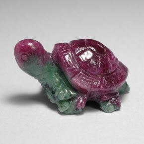 46.31 ct Multicolor Ruby-Zoisite Stone, Natural Ruby-Zoisite in Carved Hippopotamus Shape for Sale