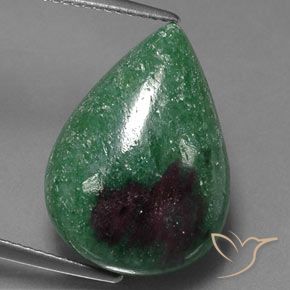 16.04 ct Pear Ruby-Zoisite, 19.8 x 14.4 mm From Tanzania, Photo A