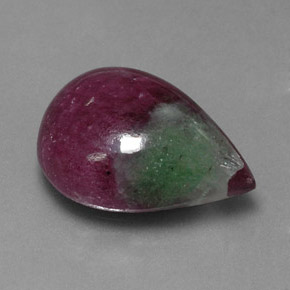 14.55 ct Multicolor Ruby-Zoisite Stone, Natural Ruby-Zoisite in Pear Cabochon Shape for Sale