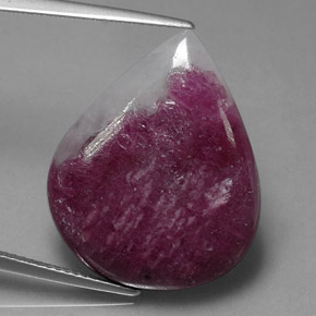 21.21 ct Multicolor Ruby-Zoisite Gemstone, Ruby-Zoisite Gem in Pear Cabochon Shape for Sale.