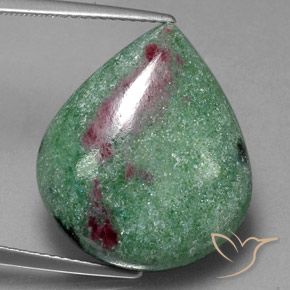 23.66 ct Pear Ruby-Zoisite, 21.2 x 18.4 mm From Tanzania, Photo A