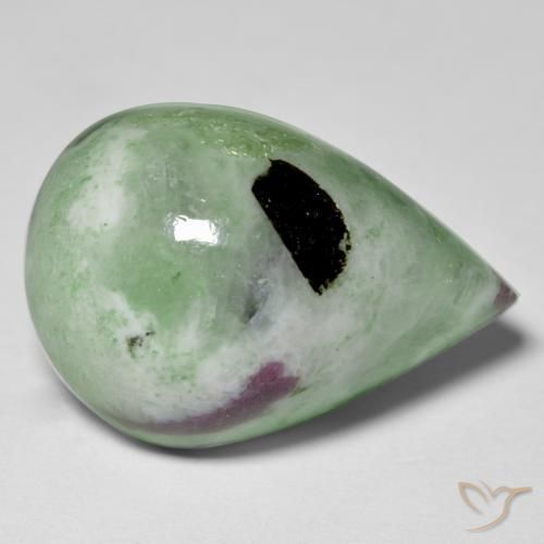 24.85 ct Multicolor Ruby-Zoisite Stone, Natural Ruby-Zoisite in Pear Cabochon Shape for Sale