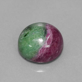 8.08 ct Multicolor Ruby-Zoisite Stone, Natural Ruby-Zoisite in Round Cabochon Shape for Sale