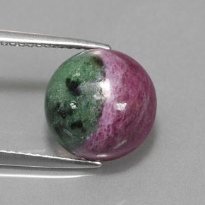 7.99 ct Multicolor Ruby-Zoisite Gemstone, Ruby-Zoisite Gem in Round Cabochon Shape for Sale.