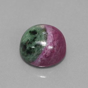 7.99 ct Multicolor Ruby-Zoisite Stone, Natural Ruby-Zoisite in Round Cabochon Shape for Sale