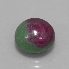 7.72 ct Multicolor Ruby-Zoisite Stone, Natural Ruby-Zoisite in Round Cabochon Shape for Sale