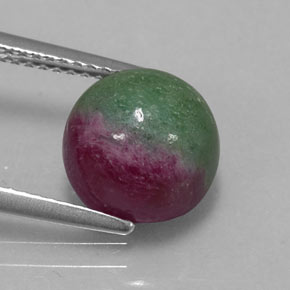 6.30 ct Multicolor Ruby-Zoisite Gemstone, Ruby-Zoisite Gem in Round Cabochon Shape for Sale.