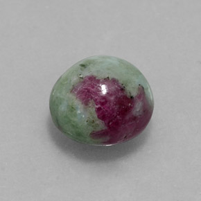 3.91 ct Multicolor Ruby-Zoisite Stone, Natural Ruby-Zoisite in Round Cabochon Shape for Sale