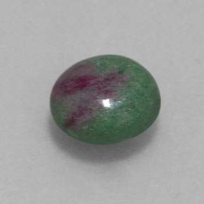 3.56 ct Multicolor Ruby-Zoisite Stone, Natural Ruby-Zoisite in Round Cabochon Shape for Sale
