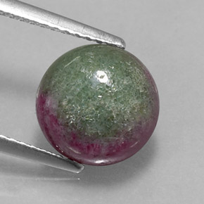4.73 ct Multicolor Ruby-Zoisite Gemstone, Ruby-Zoisite Gem in Round Cabochon Shape for Sale.