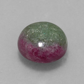 4.73 ct Multicolor Ruby-Zoisite Stone, Natural Ruby-Zoisite in Round Cabochon Shape for Sale