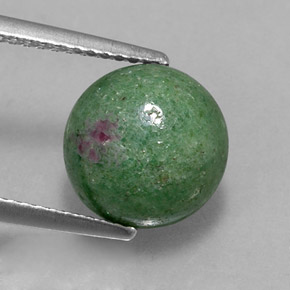 5.13 ct Multicolor Ruby-Zoisite Gemstone, Ruby-Zoisite Gem in Round Cabochon Shape for Sale.