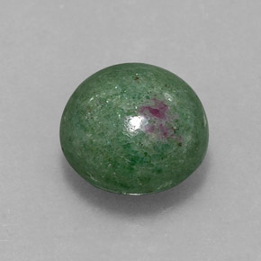 5.13 ct Multicolor Ruby-Zoisite Stone, Natural Ruby-Zoisite in Round Cabochon Shape for Sale