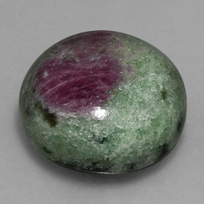 25.78 ct Multicolor Ruby-Zoisite Stone, Natural Ruby-Zoisite in Round Cabochon Shape for Sale