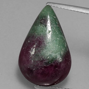 Multicolore Rubino zoisite Gem - 14.8ct Cabochon pera (ID: 334928)