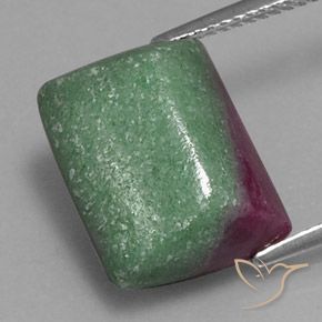 14.07 ct Baguette Ruby-Zoisite, 14.6 x 12.2 mm From Tanzania, Photo A