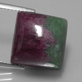20.27 ct Multicolor Ruby-Zoisite Gemstone, Ruby-Zoisite Gem in Square Cabochon Shape for Sale.