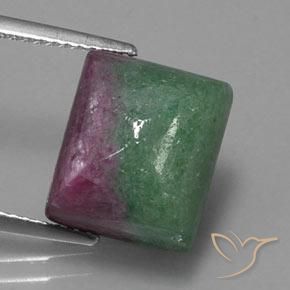 13.67 ct Baguette Ruby-Zoisite, 12.4 x 10.4 mm From Tanzania, Photo A