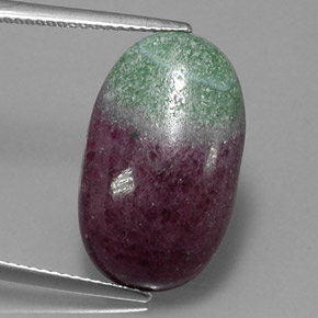 13.64 ct Multicolor Ruby-Zoisite Gemstone, Ruby-Zoisite Gem in Oval Cabochon Shape for Sale.