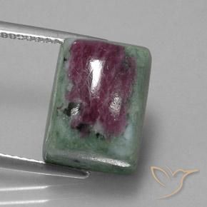 15,55ct Baguette Pan di Zucchero Cabochon multicolore Rubino zoisite dalla Tanzania, Dimension 13,2 x 9,9mm, Natural non trattati Gemstone, Opaque Clarity, 1 piece Rubino zoisite in Multicolore Color, Mohs Hardness of 6,5 - 7 adatto per gioielli da indossare ogni giorno, Photo A