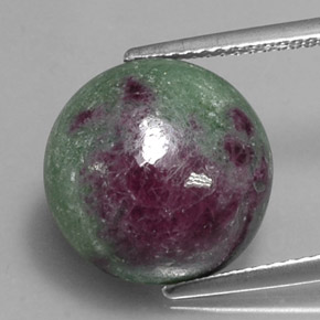 12.41 ct Multicolor Ruby-Zoisite Gemstone, Ruby-Zoisite Gem in Round Cabochon Shape for Sale.