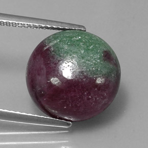 12.48 ct Multicolor Ruby-Zoisite Gemstone, Ruby-Zoisite Gem in Round Cabochon Shape for Sale.