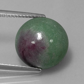 10.33 ct Multicolor Ruby-Zoisite Gemstone, Ruby-Zoisite Gem in Round Cabochon Shape for Sale.