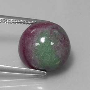 11.04 ct Multicolor Ruby-Zoisite Gemstone, Ruby-Zoisite Gem in Round Cabochon Shape for Sale.