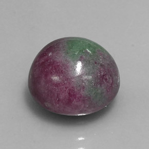 11.04 ct Multicolor Ruby-Zoisite Stone, Natural Ruby-Zoisite in Round Cabochon Shape for Sale