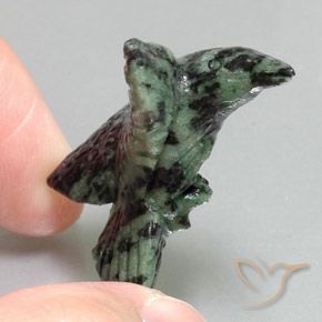 30.28 ct Multicolor Ruby-Zoisite Stone, Natural Ruby-Zoisite in Bird Carving Shape for Sale
