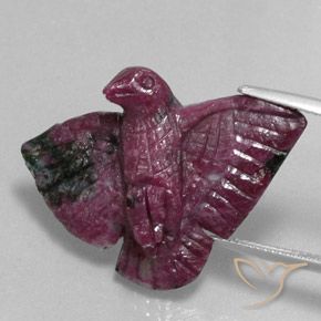 29.19 ct Carved Ruby-Zoisite, 33.1 x 24.2 mm From Tanzania, Photo A