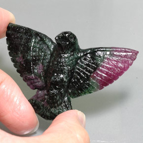 83.6ct Bird Carving Multicolor Ruby-Zoisite for sale thumb image of 83.6ct Bird Carving Multicolor Ruby-Zoisite (ID: 335176)